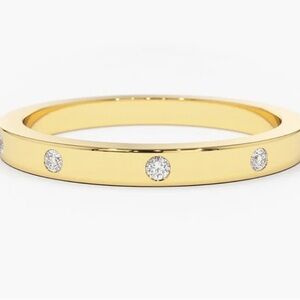 14k Yellow Gold Band with 10 1.35mm diamonds